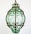 1960s Large Vintage Italian Hand-Forged Iron and Green Venetian Glass Lantern Chandelier For Sale - Image 5 of 6