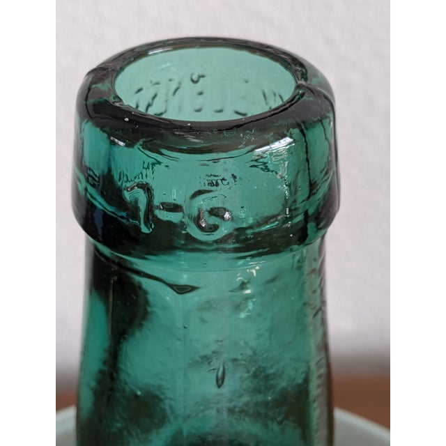 Vintage Mid-Century Handblown Spanish Viresa Carboy Green Glass Demijohn Bottle For Sale In Santa Fe - Image 6 of 8