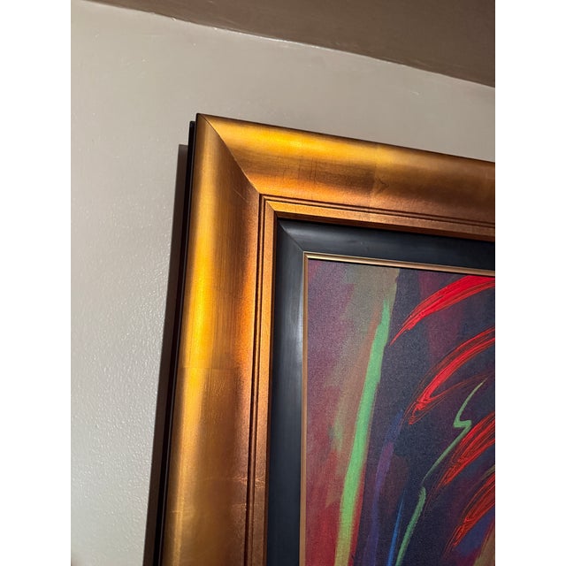 Wood Contemporary Mixed Media Painting on Canvas Muhammad Ali Usa Gold by Patrick Guyton For Sale - Image 7 of 12