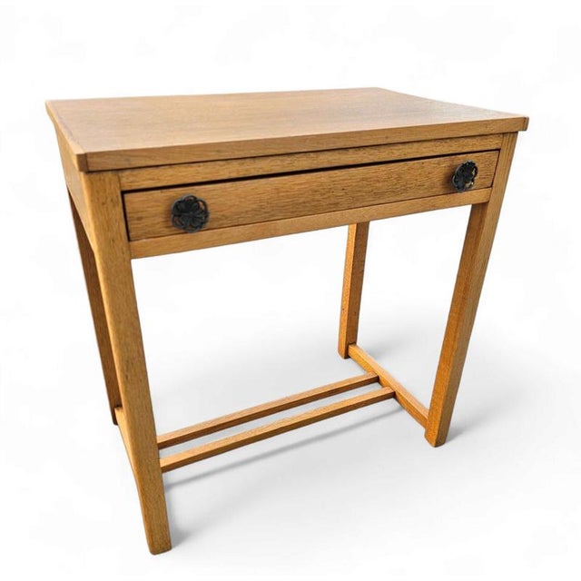 Brown Oak Side Table, 1970s For Sale - Image 8 of 15