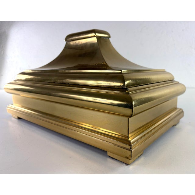 Brass Mid-Century Vintage Solid Brass Trinket Box by Chapman For Sale - Image 8 of 8
