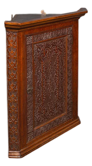 Antique Corner Cupboard, English, Wall Cabinet, Chippendale Revival, Victorian