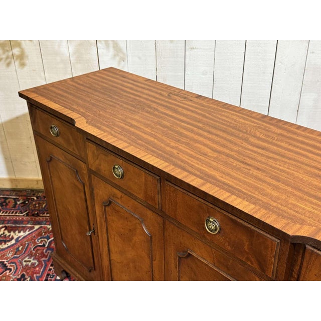 Wood Vintage English Four-Door Mahogany Sideboard, 1950s For Sale - Image 7 of 18