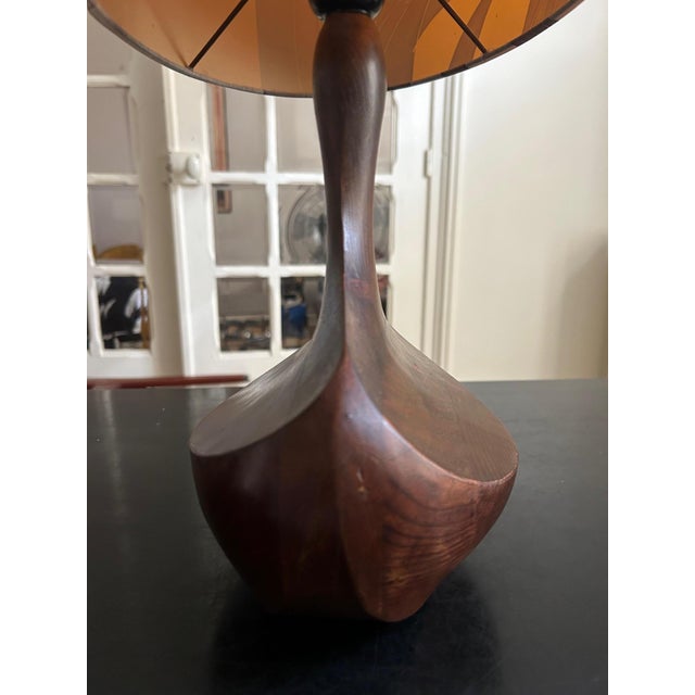 Brutalist Wooden Lamp, 1960 For Sale - Image 9 of 14