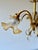 Florentine Style Gilt Metal Chandelier with Amber-Tinted Glass Shades, 1960s For Sale - Image 6 of 13