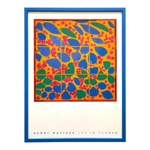 Henri Matisse Vintage 1998 Lithograph Print Framed Mid Century Modern Poster " Ivy in Flower " 1953