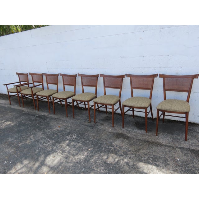 Paul McCobb for Planner Group Mid Century Caned Dining Chairs Set of Eight 6323 For Sale - Image 17 of 18