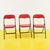 Vintage Red Folding Chairs, 1980s, Set of 3 For Sale - Image 4 of 4