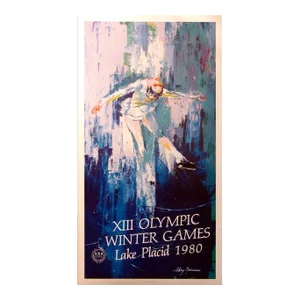 LeRoy Neiman Vintage 1980 Poster XIII Olympic Winter Games Figure Skating
