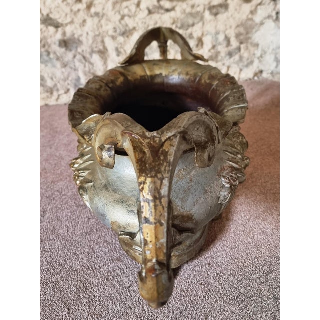 Rococo Large Antique Cast Iron Jardinière on Foot, France, 1900s For Sale - Image 3 of 17