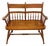 Vintage Maple Spindle Two-Seat Bench Double Crest Turned Legs Farmhouse For Sale