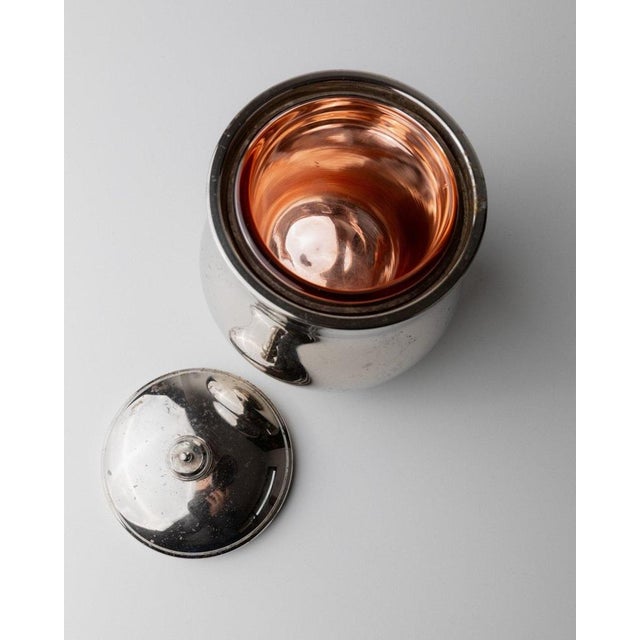 Mid-Century Silver-Plated Glass Ice Bucket with Lid, Italy, 1960s For Sale - Image 9 of 11