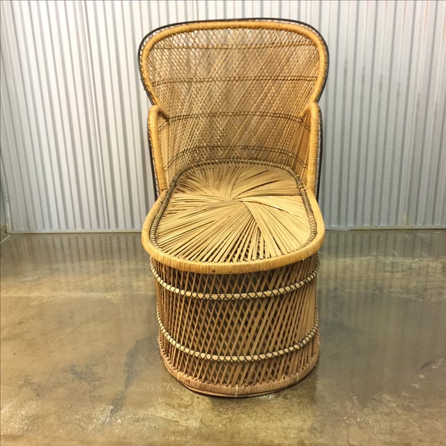 Vintage Rattan Peacock Lounge Chair Chairish
