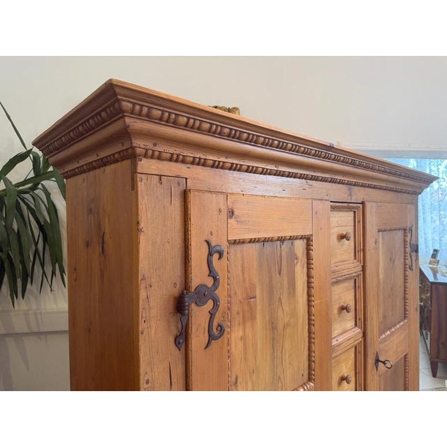 Brown Baroque Bread Cupboard in Softwood For Sale - Image 8 of 18