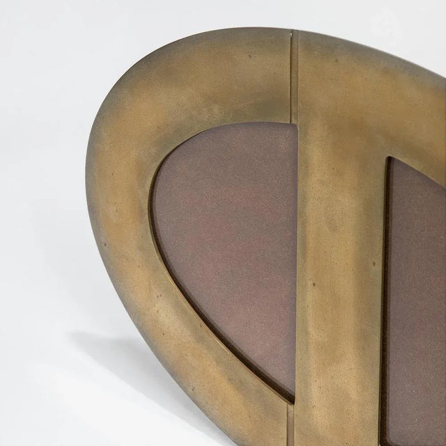 Brass Round Photo Frame by Gabriella Crespi, 1970s For Sale - Image 4 of 7