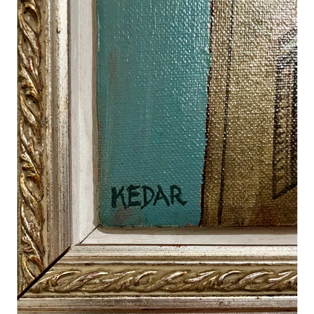 Dan Kedar, Israeli Modernist Oil Canvas Architecture Painting Dan Kedar, Bezalel Artist, c. 20th century For Sale - Image 4 of 7