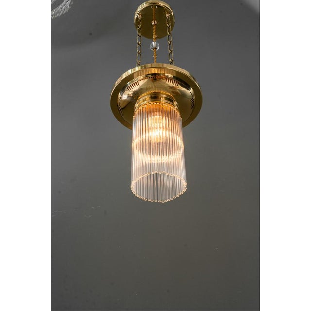 Art Deco Chandeliers with Glass Sticks, Vienna, 1920s, Set of 2 For Sale - Image 15 of 18
