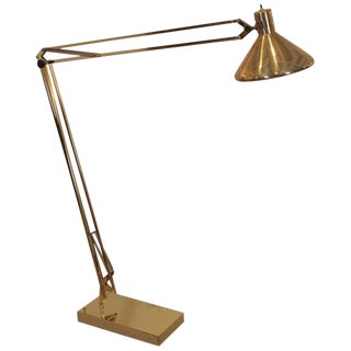 Mid Century Alsy Brass Adjustable Floor Lamp For Sale