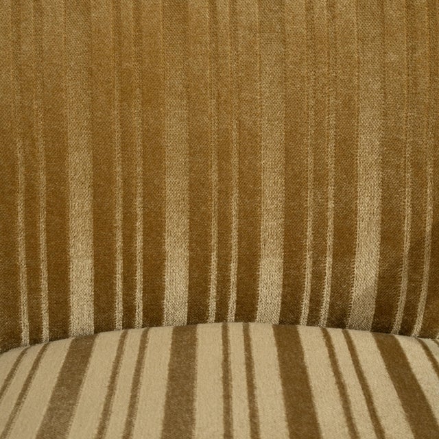 Mid-Century Modern Set of Three Mid-Century Modern Upholstered Armchairs Gold Bronze For Sale - Image 3 of 13