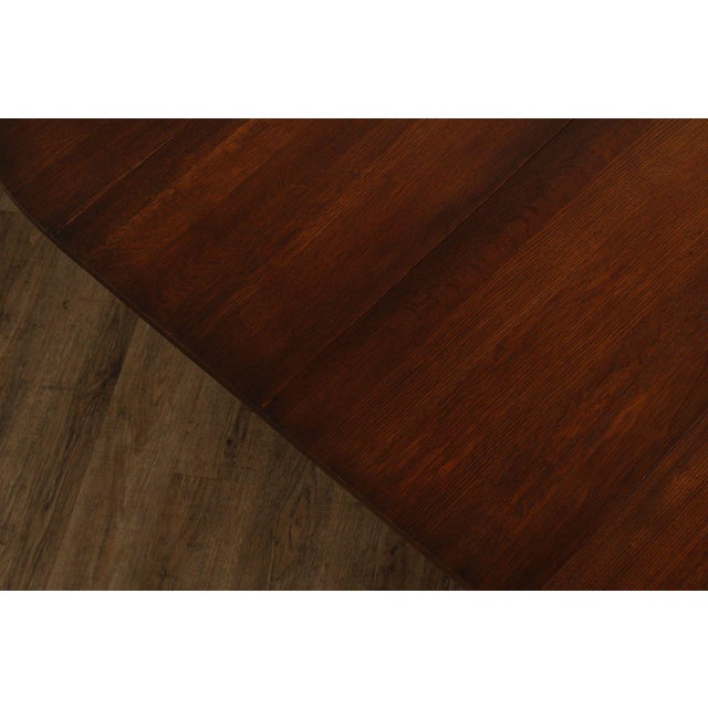 Stickley Mission Collection Oak Round Pedestal Dining Table For Sale - Image 9 of 18