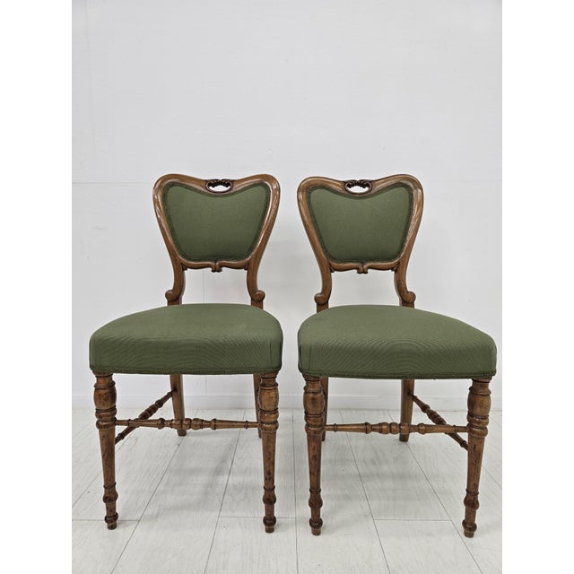 Antique Victorian Walnut Balloon Back Chairs with Pierced Crest Rails, 1890s, Set of 2 For Sale - Image 14 of 14