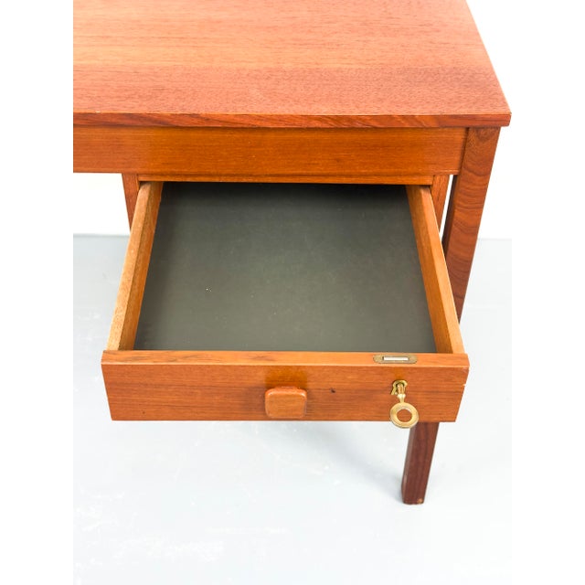 Brown Small Teak Desk with Drawers from Domino Møbler, 1970s For Sale - Image 8 of 17