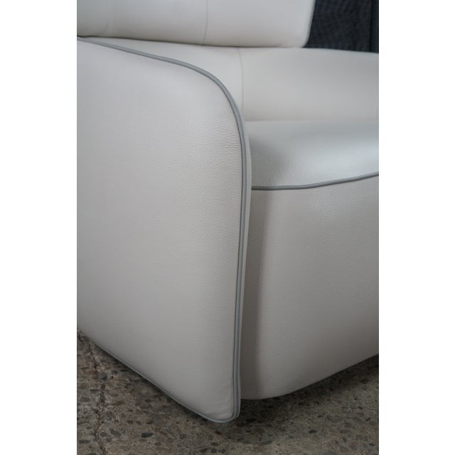 Alberta Italian Modern Leather Mina Swivel Armchair Library Club Reading Chair For Sale - Image 9 of 18