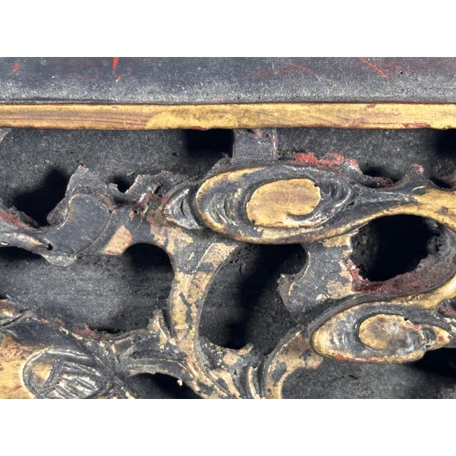 Antique Chinese Gilt Lacquered Qilin Architectural Panel For Sale - Image 6 of 17