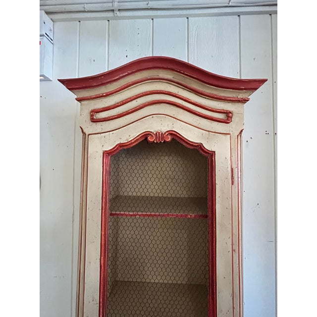 Wood 1920s Painted French Country Etagere Cabinet Vitrine For Sale - Image 7 of 11