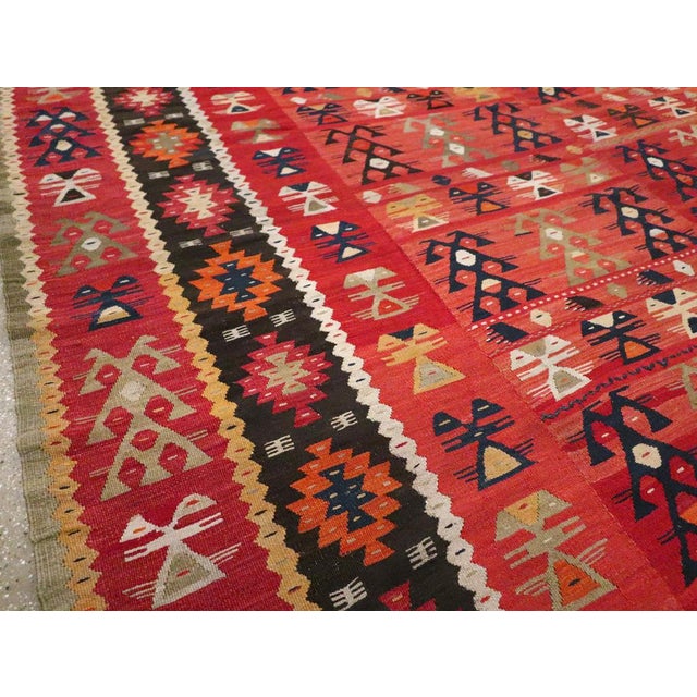Galerie Shabab Collection Early 20th Century Handmade Turkish Flatweave Kilim Large Carpet For Sale In New York - Image 6 of 10