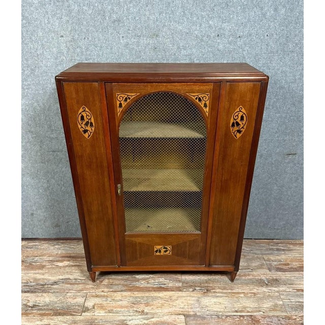 Art Nouveau Bookcase with Stylized Floral Motifs, 1900s For Sale - Image 5 of 6