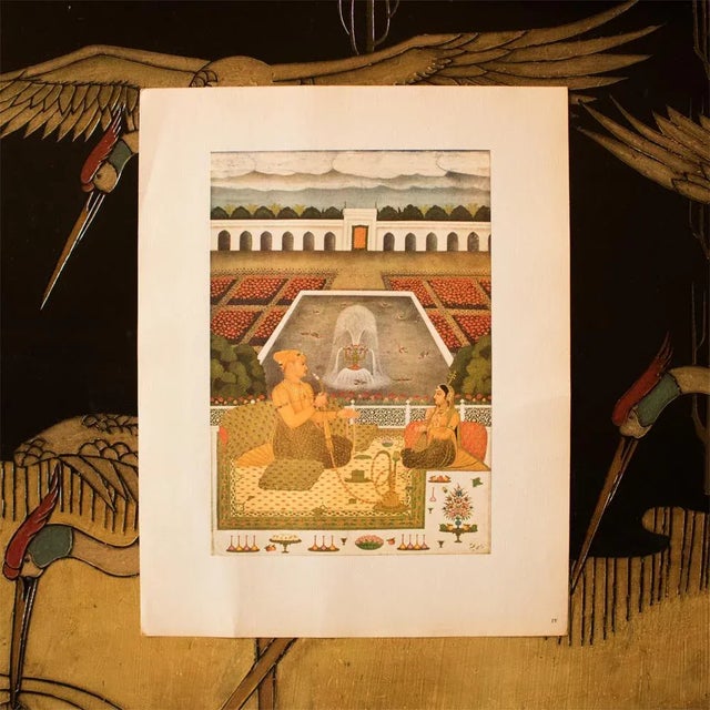 Goldenrod 1950 Prince Sayyid Niyaz Khan byRai Bitchitr , Gold-Leafed Offset Lithograph For Sale - Image 8 of 13