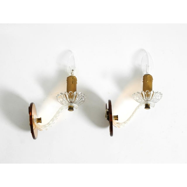 Plastic Italian Wall Lamps in Glass and Mirror, 1960s, Set of 2 For Sale - Image 7 of 13