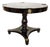 Vintage Neoclassical Style Round Pedestal Table With Brass Medallion Accents For Sale