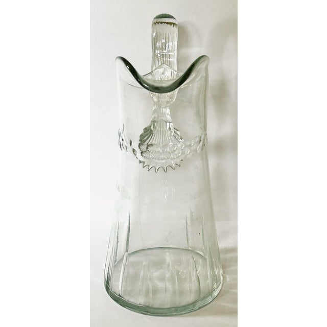 Mid Century Blown/Cut Glass Serving Pitcher For Sale - Image 4 of 8