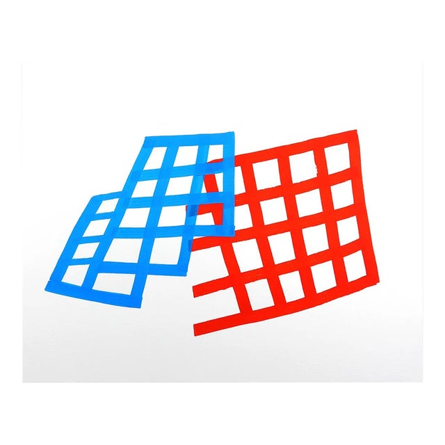 Contemporary Abstract Acrylic on Montval Paper Painting "Lattice 1" by Martina Nehrling For Sale