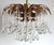 Gold Brass and Crystal Drop Chandelier from Palwa, 1960s For Sale - Image 8 of 11