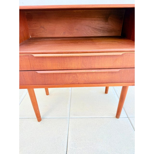 Brown Danish Bedside Table in Teak Veneer, 1960s For Sale - Image 8 of 10