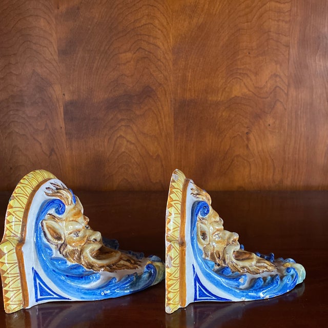 Vintage Cantagalli Satyr Majolica Wall Brackets - a Pair For Sale - Image 9 of 13