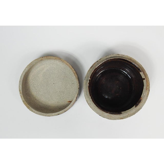 Small Mid 20th Century Brown Lidded Pottery Jar For Sale In Seattle - Image 6 of 7