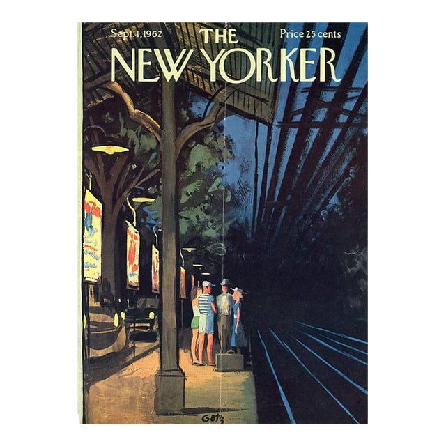 1962 Vintage New Yorker Magazine Cover, September 1, Arthur Getz Cover Art, Weekend Visit For Sale
