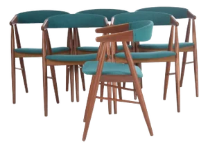 Mid 20th Century Set of Six Aksel Bender Madsen Dining Chairs in Teak