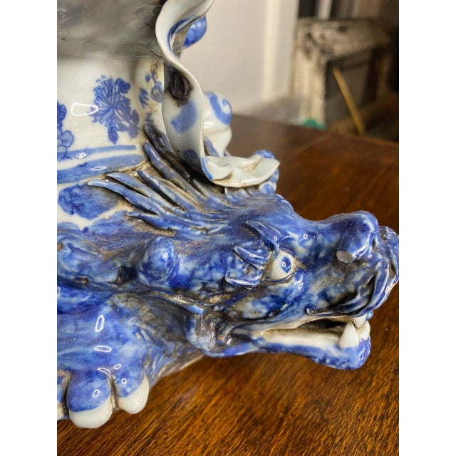 Vintage Chinese Blue & White Figures - Set of 2 For Sale In Baltimore - Image 6 of 13