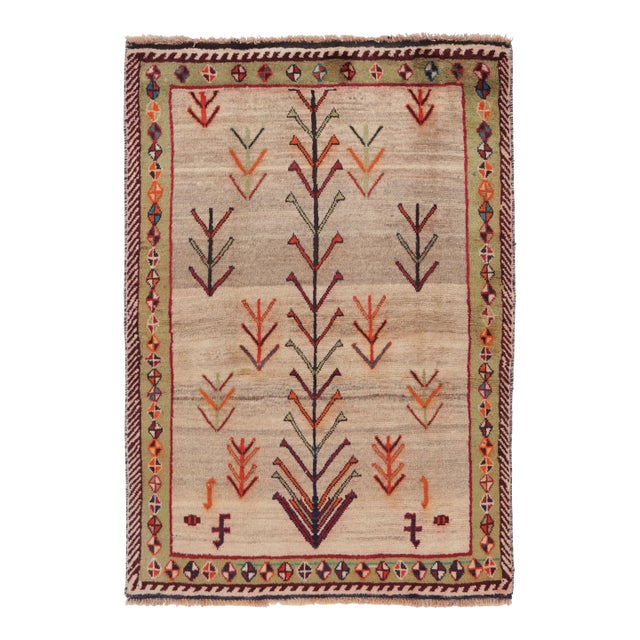 Vintage Persian Gabbeh Rug, Minimalist Tree of Life Pattern - Rug & Kilim For Sale