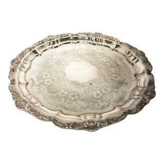 Poole Vintage Silver Plated Tray For Sale