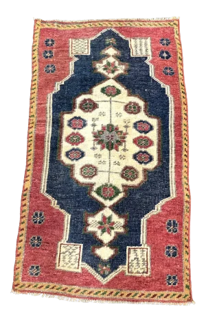 Distressed Turkish Handmade Small Rug - 1′7″ × 2′11″