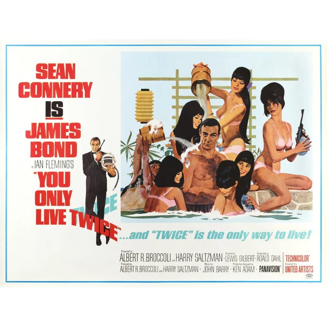 Mid-Century Modern James Bond You Only Live Twice Original Vintage US Subway Movie Poster, 1967 For Sale - Image 3 of 3