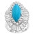 Vintage Natural Marquise Sleeping Beauty Ring Turquoise With Diamonds, Platinum For Sale - Image 15 of 18