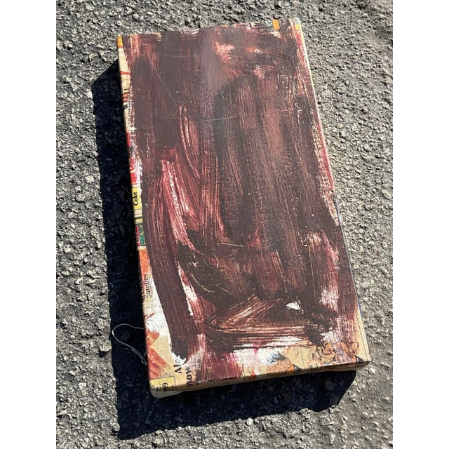 Abstract Vintage Early 21st Century Russell Christoffersen Abstract on Canvas Over Decoupage For Sale - Image 3 of 5