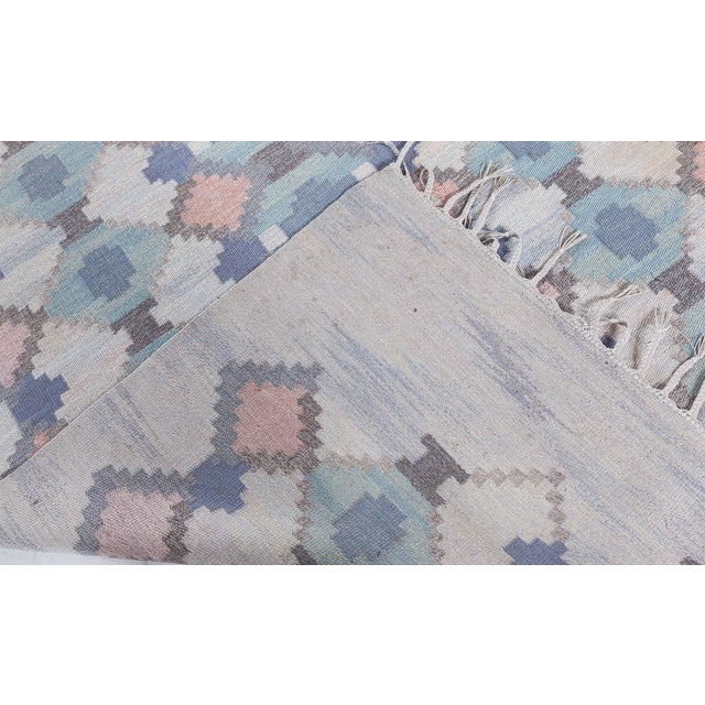 Gray Doris Leslie Blau Vintage Swedish Flat Woven by Judith Johansson For Sale - Image 8 of 8